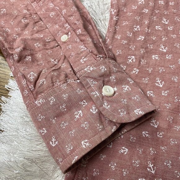 ⚓️ Banana Republic Nautical Anchor Print Button Down Shirt - Picture 4 of 13